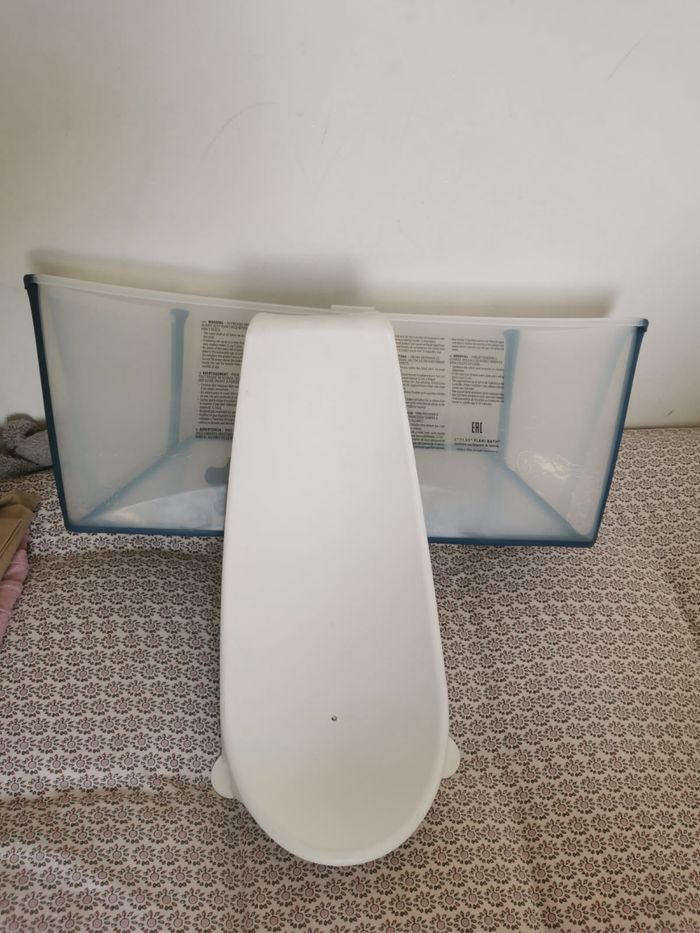 Baignoire Flexibath stokke pliable + transat nourrisson excellent état