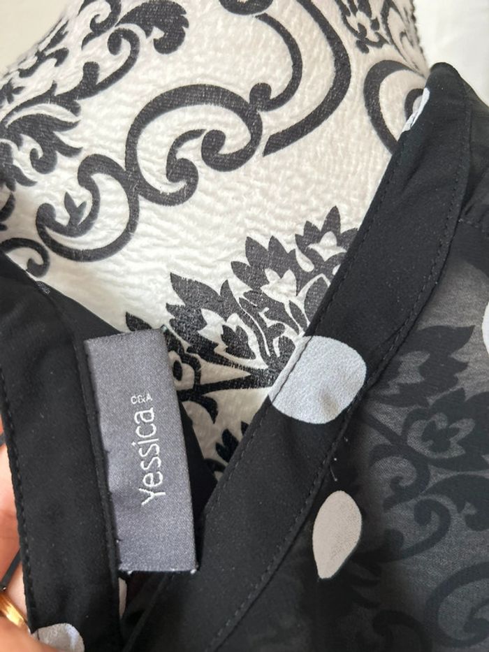 Très belle blouse transparente 🥰 noire et blanche à pois taille 40 C&a - photo numéro 3