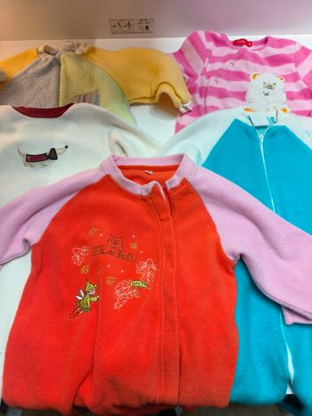 Lot de 5 pyjamas polaires d'hiver bébé fille mixte 18