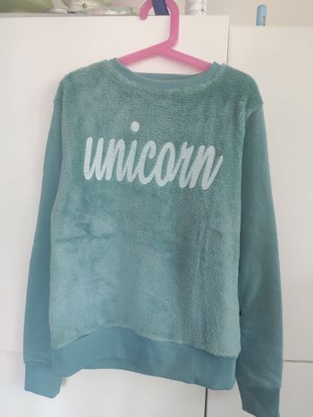 Sweat polaire bleu unicorn 11 / 12 ans
