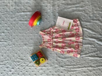 robe sans manches à motifs rose et jaune 6 mois obaibi