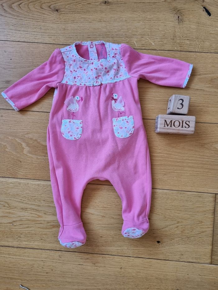 Grenouillère flamand rose