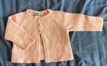 Gilet laine et alpaga rose 6mois Bonton