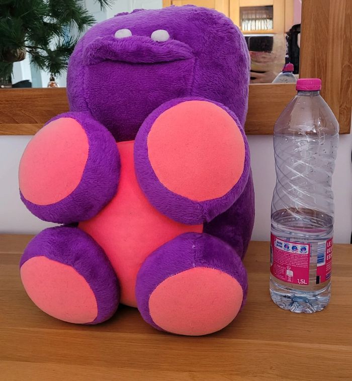 Peluche hippopotame violette – 30x40 cm - photo numéro 4