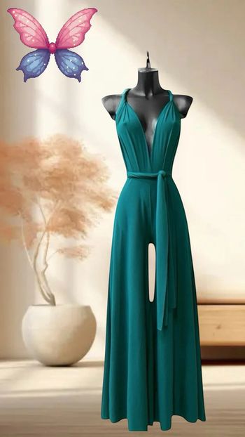 Combi estivale dos nu bleu canard positions variées