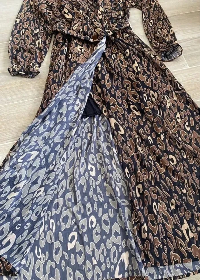 Robe longue femme fendue léopard 36/38 neuve - photo numéro 3