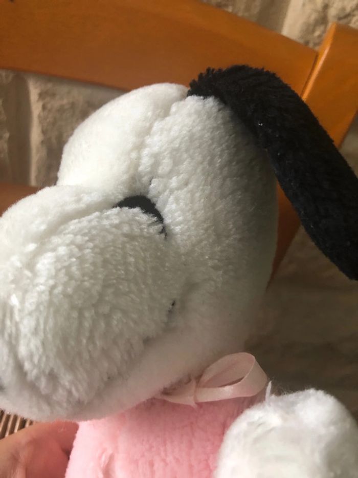 Peluche Doudou Vintage Snoopy Blanc Rose 28 Cm 1968 United Syndicate - photo numéro 10