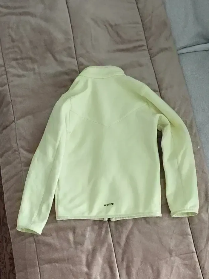 Blouson polaire fille zippé jaune fluo 8-10 ans - photo numéro 4