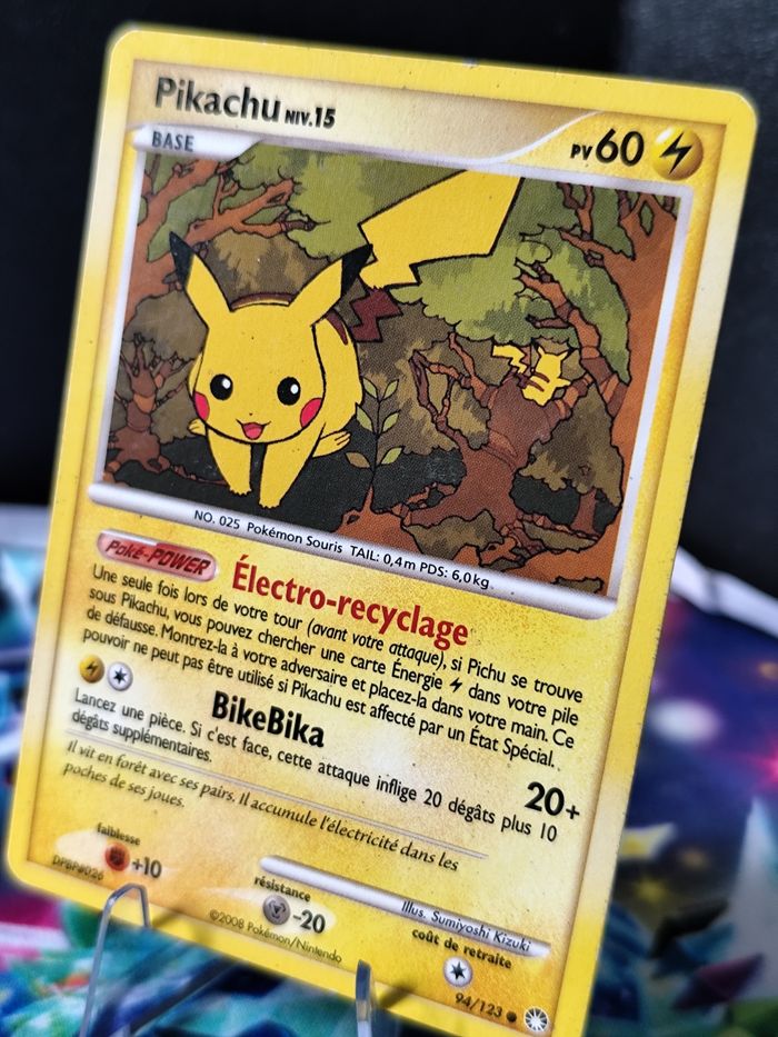 Carte pokémon 🇨🇵 Pikachu 94/123 diamant et perle - photo numéro 3