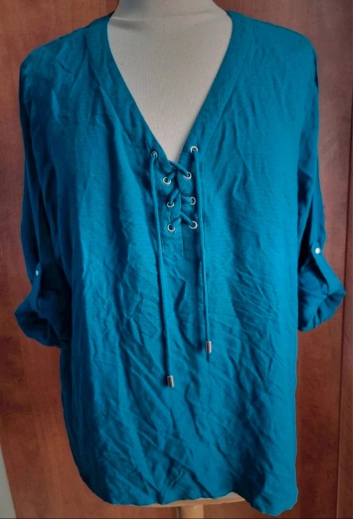 Blouse à manches retroussable taille 44 - photo numéro 2