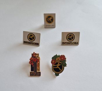 Lot 5 Pin's Pins Vintage Collection Interflora Fleurs
