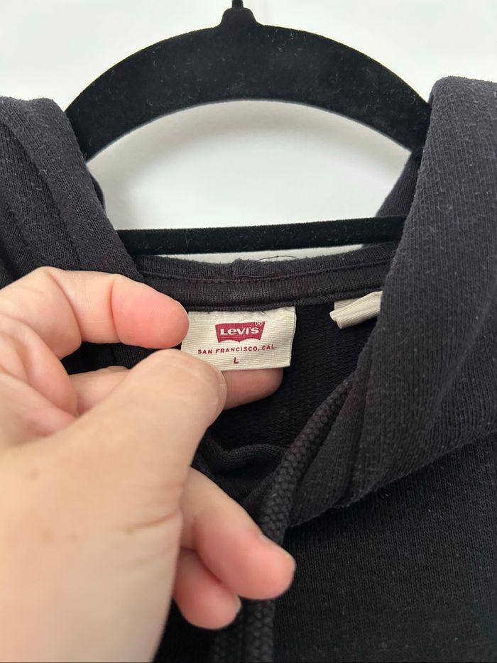 Sweat noir molletonné à capuche levi’s L - photo numéro 6