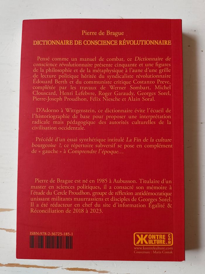 Dictionnaire de conscience révolutionnaire de Pierre de Brague - photo numéro 2