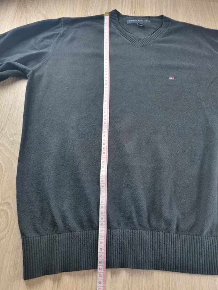 Pull a col V noir Tommy hilfiger Homme XL - photo numéro 4