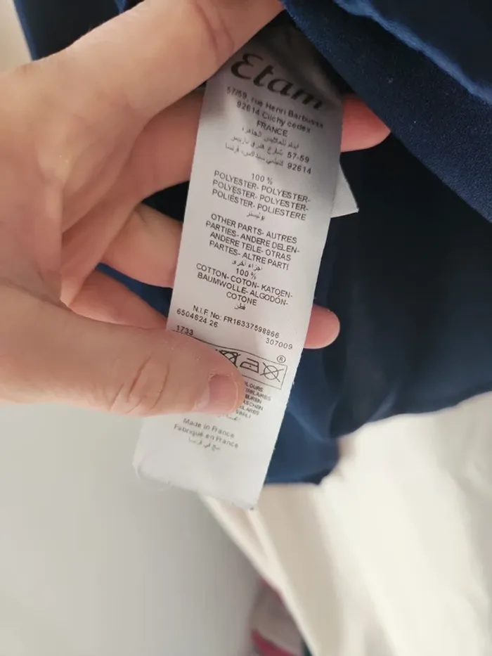 🌺Blouse à manches longues bleu marine Etam T38/M🌺 - photo numéro 5