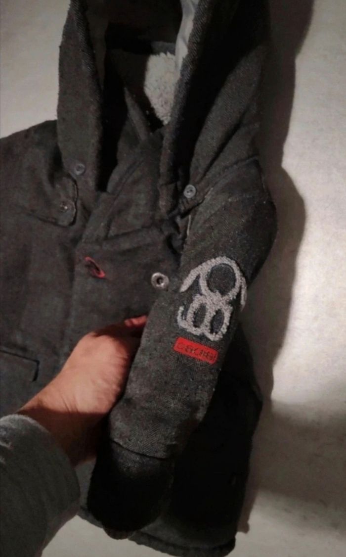 Manteau fourré garçon avec capuche 12 mois - photo numéro 3