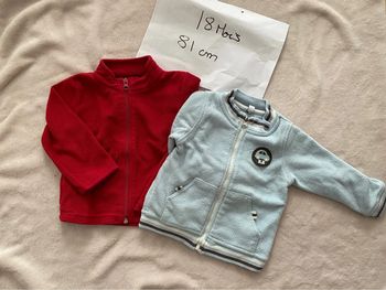 Lot de 2 gilets polaire chauds - 18 mois - In extenso & autre - TBE