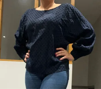 Blouse bleu Zara manches longues