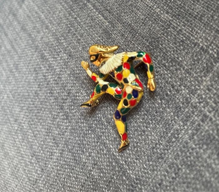 Broche bijoux arlequin Cascio - made in Italie - très bon état - photo numéro 3