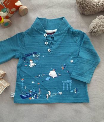 Polo manches longues Sergent Major 6 mois printemps été pur coton 