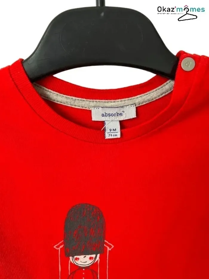 LOT T-shirt manches longues + veste à capuche - Absorba 9 mois (71cm) - photo numéro 5