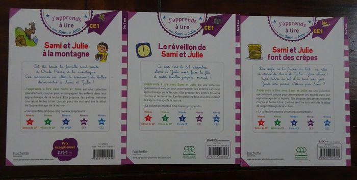 Lot de 3 livres d’apprentissage enfant pour le CE1 – J’apprends à lire avec Sami et Julie - photo numéro 2