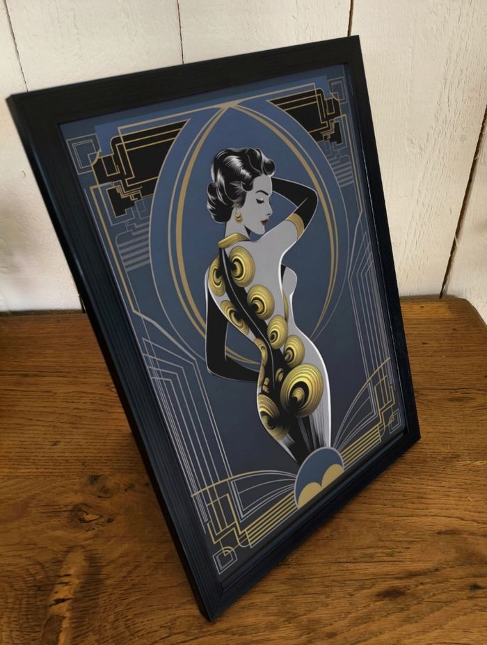 Poster Affiche A4 (21 × 29,7 cm) femme art déco – Déco murale - photo numéro 2