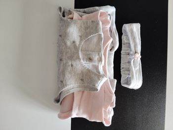 Ensemble salopette +body+bandeau bébé fille 3 mois