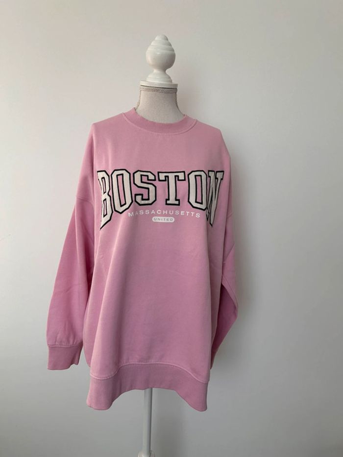 Sweat pull rose haut loose oversize sweat-shirt overhemd Sudadera felpa Sweatshirt h&m S maille - photo numéro 2