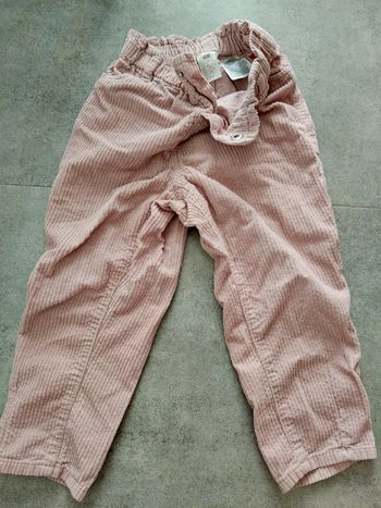 Pantalon velours léger vieux rose H&M 98cm