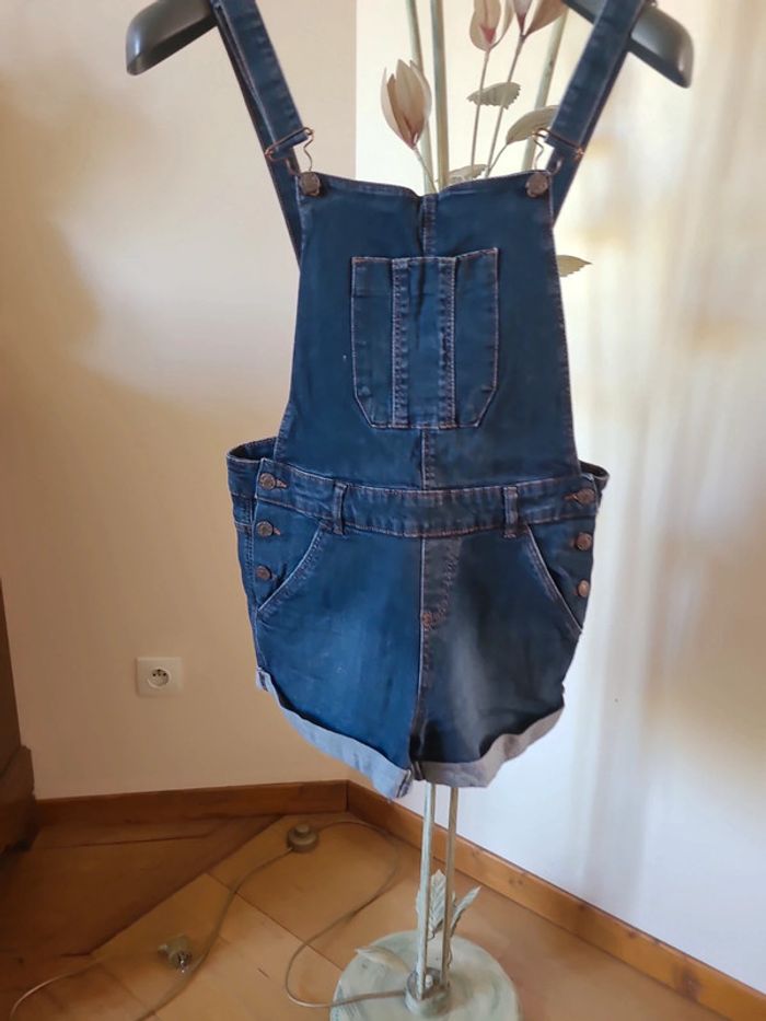 salopette short en jean camaieu taille 38