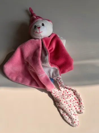 doudou ours rose plat pour petites filles
