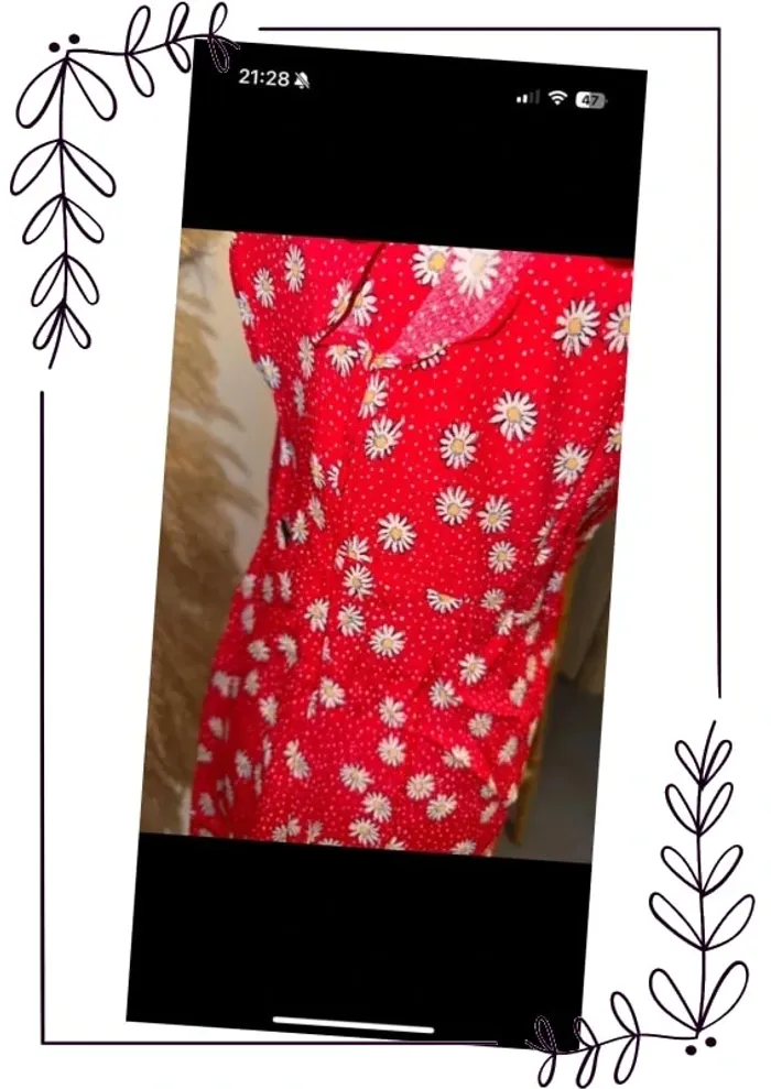 Robe rouge à pois fleuris - Taille M- Neuf avec étiquette - photo numéro 8