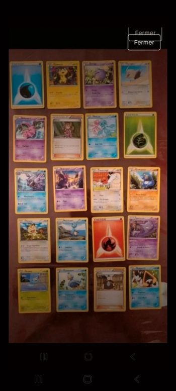 Lot de 20 cartes pokemon officielles françaises dont 1 carte 100 pv et une 90 pv