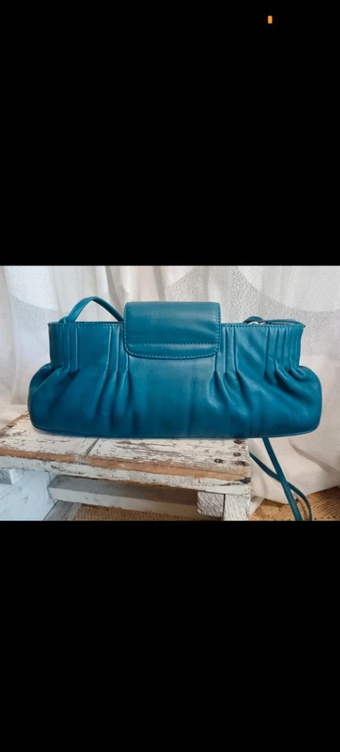 Le tanneur | Sac à main rare bleu canard - photo numéro 11