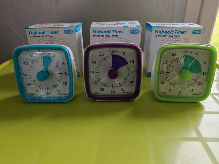 Lot de 3 timer visuel