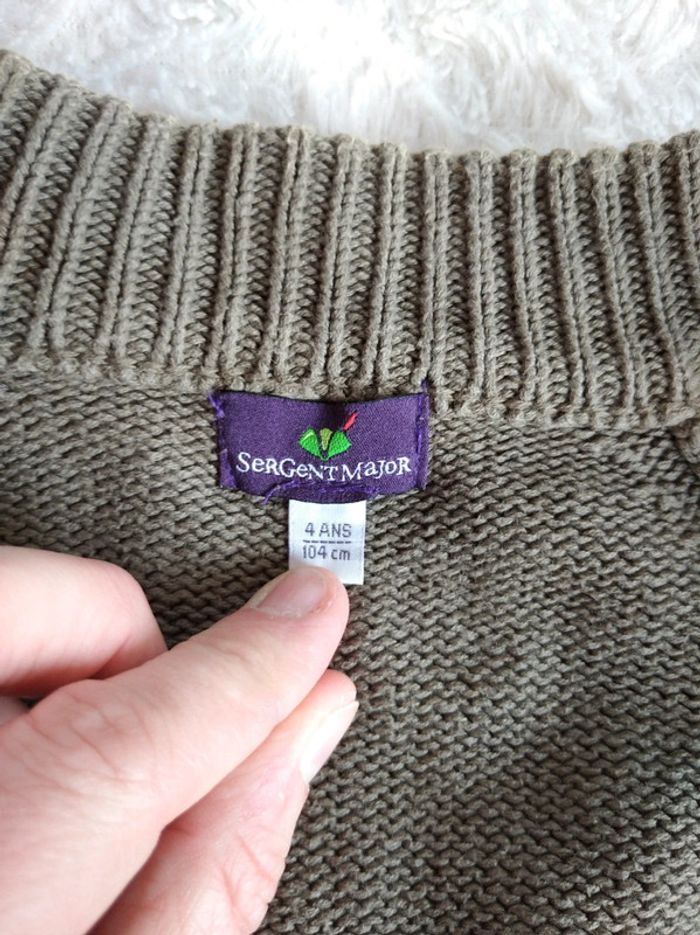 Gilet zippé maille Garçon 4 ans Sergent major 100% coton - photo numéro 8