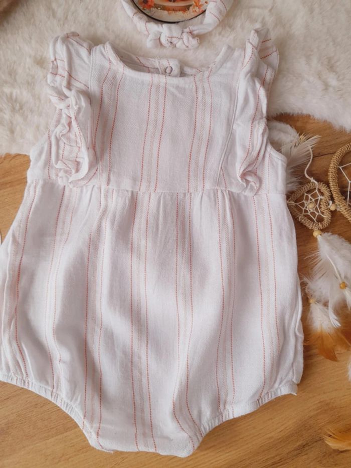 Baboteuse à volants été + bandeau assorti 12 mois Gémo - photo numéro 2