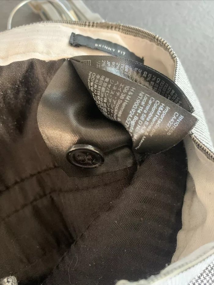 Pantalon Habillé À Motifs Carreaux Skinny Fit T38 H&M - photo numéro 5