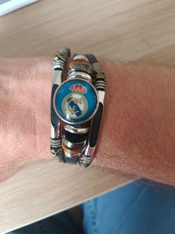 Bracelet 3 rangs cuir Real Madrid