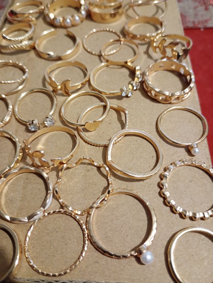 Lot de 38 bagues fantaisies neuves - photo numéro 5