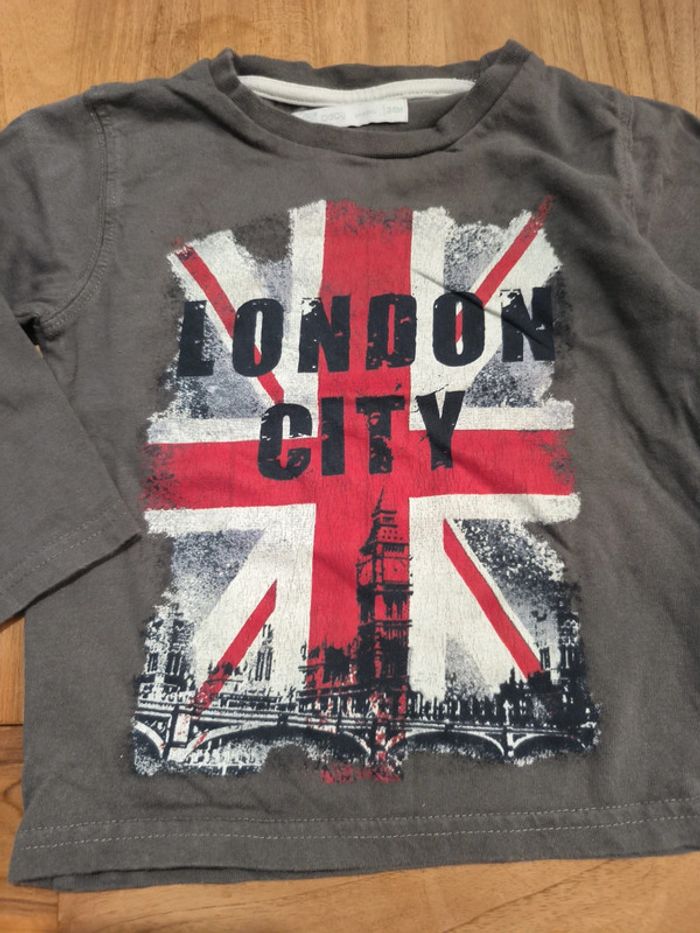 T-shirt Gémo 24mois gris manches longues - photo numéro 2