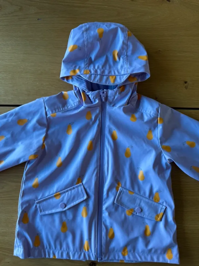 Veste imperméable chaude à capuche violet clair/lila/parme NEUVE - Taille 4 Ans - photo numéro 4
