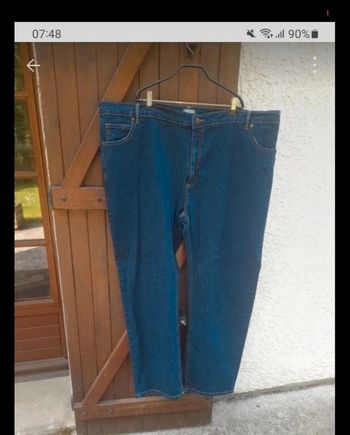 Pantalon jean élastique 62 bleu bonheur