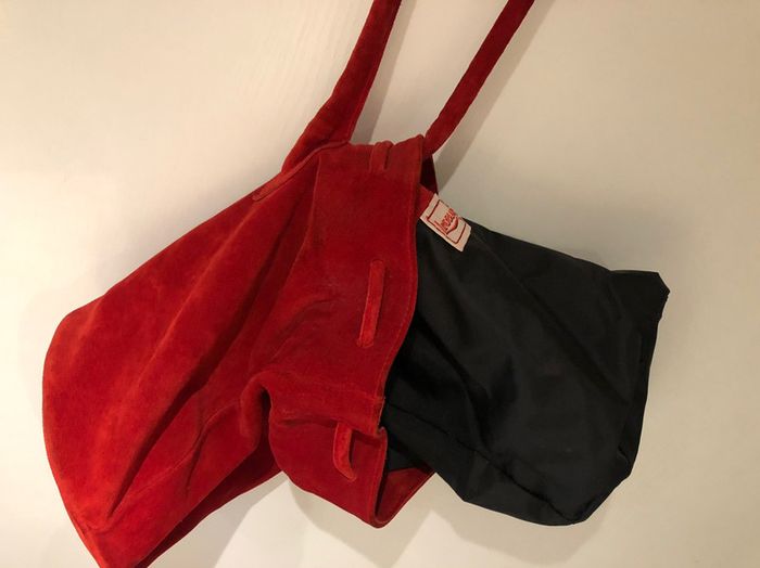 Sac rouge baluchon cuir - photo numéro 12