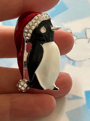 Broche, pingouin de Noël
