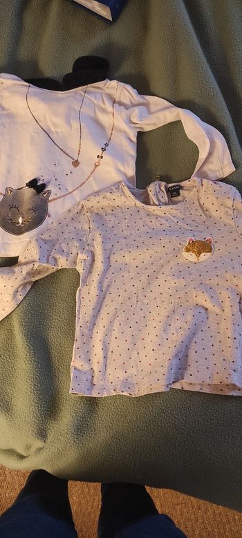 Lot Tee shirt fille manches longues 24 mois et un 23 mois  + écharpe