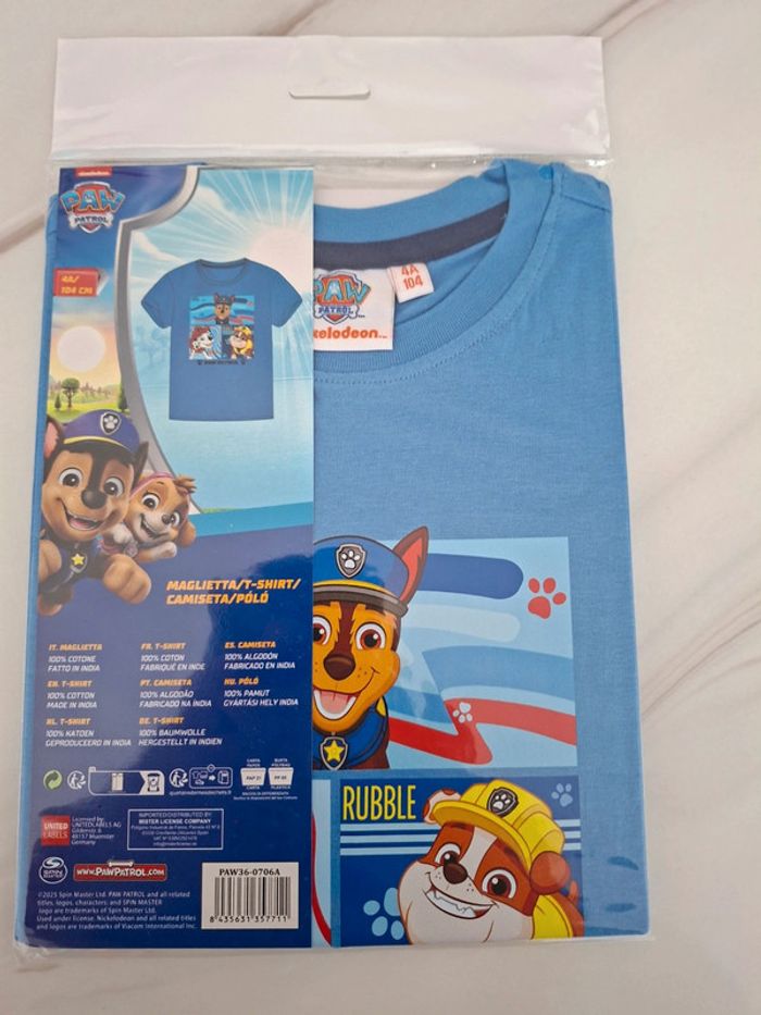 Tee-shirt pat patrouille neuf sous blister taille 4 ans - photo numéro 2