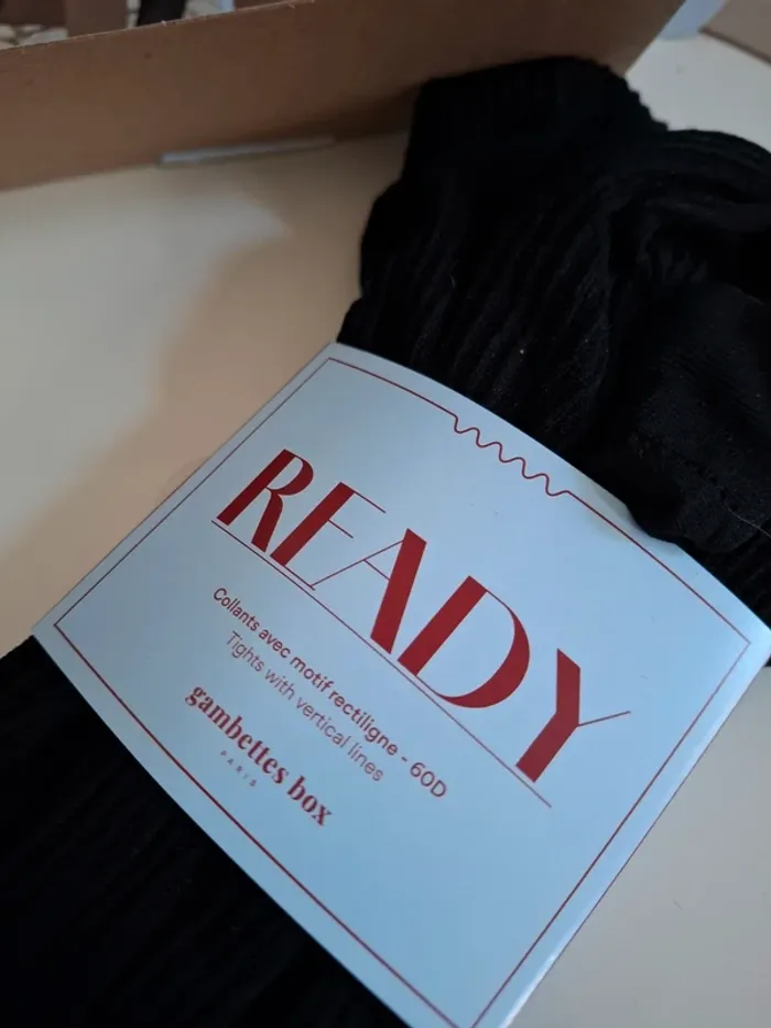 Collant rayures noir Ready S Gambettes box - photo numéro 2