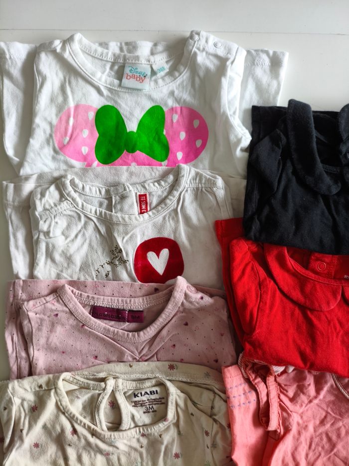 Lot tee shirt et pull fille 3 mois - photo numéro 3